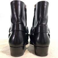 SAINT LAURENT PARIS サンローランパリ Wyatt Harness Ring Boot ワイアットハーネス リングブーツ ブラック サイドジップ 443190 AQS00 1000 Size 39 1/2 (24.5cm) 福生店