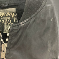 STUSSY ステューシー 2005 袖刺繍 背面マーメイド刺繍 ナイロンジャケットブラック sizeS 瑞穂店