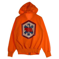70's WAVERLY RESCUE サーマル ダブルフェイス ジップアップ フーディー パーカー オレンジ USA製 Size M (38/40) 福生店
