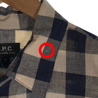 A.P.C. アーペーセー コットン リネン チェックシャツ 半袖 Size M 福生店