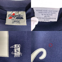majestic マジェスティック Newyork Yankees ニューヨーク ヤンキース Yankees KNOBLAUCH 11 半袖 Tシャツ ネイビー メキシコ製 Size L 福生店