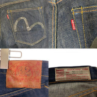 EVISU エヴィス No.2 Lot2000 テーパードデニムパンツ インディゴ 黒ペンキ Size 38×32 福生店