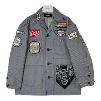 AVIREX アヴィレックス 783-3152010 ANTIFOULING COVERALL JACKET アンチフォーリングカバーオール ストライプ ネイビー sizeM 瑞穂店