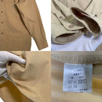HOUSTON ヒューストン U.S.N. HEAVY POPLIN SHIRT ヘビーポプリン シャツ ワーク マチ付 カーキ 40492 Size 15 1/2 福生店