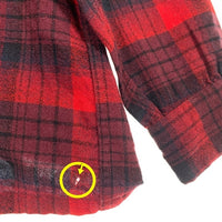 70's PENDLETON ペンドルトン ボードシャツ ウール オープンカラー オンブレチェックシャツ レッド ブラック USA製 Size L 福生店