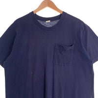 80's FRUIT OF THE LOOM フルーツオブザルーム 半袖 ポケット Tシャツ ネイビー USA製 Size XL 福生店
