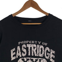 90's~ RUSSEL ATHLETIC ラッセルアスレチック 前V クルーネックスウェットトレーナー ブラック プリント Size XL 相当 福生店