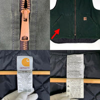 00's CARHARTT カーハート Duck Work Vest ダックワークベスト グリーン V02 SPC USA製 Size XL-R 福生店