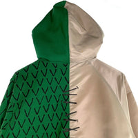 A BATHING APE アベイシングエイプ AMBUSH アンブッシュ ハーフシャーク アリゲーターフルジップパーカー ナイロン切替スウェット グレー グリーン Size M 福生店