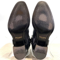 SAINT LAURENT PARIS サンローランパリ Wyatt Harness Ring Boot ワイアットハーネス リングブーツ ブラック サイドジップ 443190 AQS00 1000 Size 39 1/2 (24.5cm) 福生店