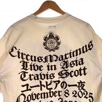 Travis Scott トラヴィス スコット CURCUS MAXIMUMS WORLD TOUR Tee サーカス マキシマム ワールド ツアー ユートピアの一夜 半袖 Tシャツ 日本限定 ホワイト Size L 福生店