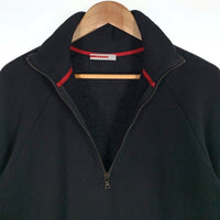 PRADA SPORT プラダスポーツ ハーフジップ プルオーバースウェットトレーナー ラグランスリーブ ブラック Size L 福生店