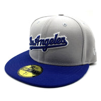 New Era ニューエラ 59FIFTY MLB ロサンゼルス・ドジャース ベースボールキャップ グレー ブルー Size 7 1/2 (59.6cm) 福生店