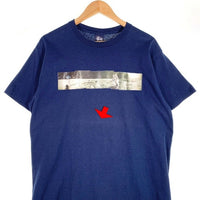 90's STUSSY ステューシー moon landing フォトプリント Tシャツ ネイビー 月面着陸 紺タグ USA製 Size XL 福生店
