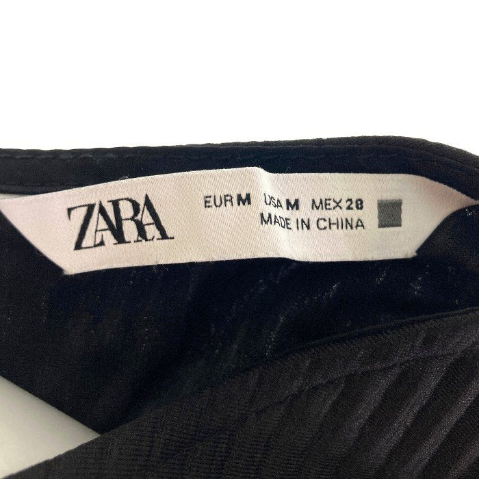 ZARA ザラ プリーツミディドレス シャーリングロングワンピース
