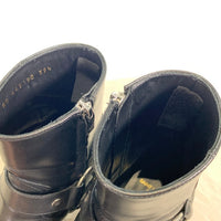 SAINT LAURENT PARIS サンローランパリ Wyatt Harness Ring Boot ワイアットハーネス リングブーツ ブラック サイドジップ 443190 AQS00 1000 Size 39 1/2 (24.5cm) 福生店