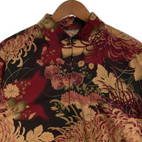Dry Bones ドライボーンズ オープンカラー コットンシャツ ブラック レッド 花 和柄 Size M 福生店