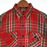60-70's FIVE BROTHER ファイブブラザー フランネルシャツ チェック レッド グリーン USA製 Size XL 福生店
