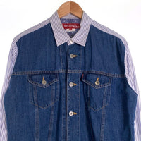 JUNYA WATANABE MAN COMME des GARCONS ジュンヤワタナベマン コムデギャルソン 20SS Levi's リーバイス デニム切替 ストライプシャツ ホワイト インディゴ WE-B015 Size S 福生店