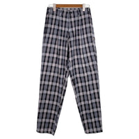 80's STUSSY ステューシー コットン チェック柄 1タック ロングパンツ グレー ブラック USA製 黒タグ Size 29 福生店