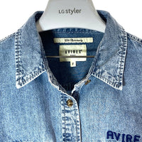 AVIREX アヴィレックス 5120602 25SS HAND LIKE EMBROIDERY SHIRTS ハンドライク刺繍シャツ ライトインディゴ sizeF 瑞穂店