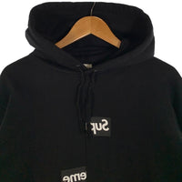 SUPREME シュプリーム 18AW COMME des GARCONS SHIRT コムデギャルソンシャツ Split Box Logo Hooded Sweatshirt スプリットボックスロゴ プルオーバースウェットパーカー ブラック Size L 福生店