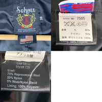 Schott ショット メルトンウール ワンスター ダブルピーコート ONE STAR WOOL PEA JACKET ブラック 7505 Size 38 福生店