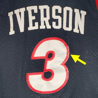 90-00's NIKE TEAM ナイキ SIXERS IVERSON シクサーズ アイバーソン ユニフォーム ゲームシャツ ブラック Size XXL 福生店