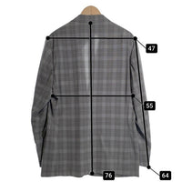 Brooks Brothers ブルックスブラザーズ ウール チェック柄 2B テーラードジャケット グレー REDA SUPER 110’S イタリア製 ネーム入り 薄手 Size 42R 福生店