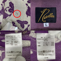 Needles ニードルズ S/S Classic Shirt-R/AC Diamond Jq. ショートスリーブ クラシックシャツ ジャカード パープル MR151 Size L 福生店