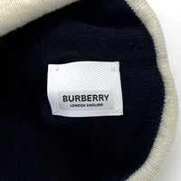BURBERRY LONDON ENGLAND バーバリー ニットビーニー ブラック ホワイト 福生店