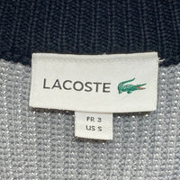 LACOSTE ラコステ ハイブリッドワッフルニット カーディガン グレー ブラック AH147EL Size FR3 瑞穂店