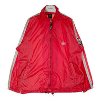 STUSSY ステューシー USA製 リフレクター サイドライン ポリエステルジャケット レッド sizeL 瑞穂店