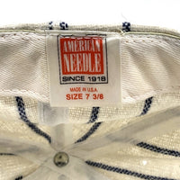 90's AMERICAN NEEDLE アメリカンニードル ニューヨーク・ヤンキース ベースボールキャップ ホワイト ネイビー USA製 Size 7 3/8 (58.7cm) 福生店