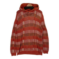 EMPORIO ARMANI エンポリオアルマーニ コットン ポリエステル チェック柄 ニットパーカー オレンジ 3L1MV4 1M04Z Size XL 福生店
