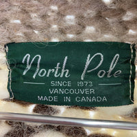 North Pole ノースポール カウチンセーター ジップアップ カナダ製 トナカイ柄 ブラウン Size M 相当 瑞穂店