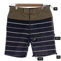 sacai サカイ 13SS Border short pants ボーダーショートパンツ コットン チノ切替 ネイビー 13-00407M Size 1 福生店