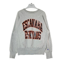 Champion チャンピオン 刺繍タグ USA製 90's ラバープリント 2段 ESCANABA ESKYMOS リバースウィーブ スウェットトレーナー グレー sizeM 瑞穂店