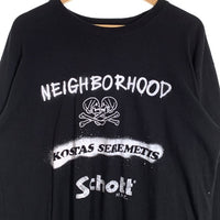 NEIGHBORHOOD ネイバーフッド 23AW Schott ショット KOSTAS SEREMETIS コスタスセレメティス L/S T SHIRTS ロングスリーブ プリントTシャツ ブラック 782-3230020 Size L 福生店