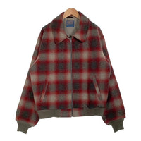 70`s PENDLETON ペンドルトン オンブレチェック ウールジップアップジャケット レッド USA製 Size M 福生店