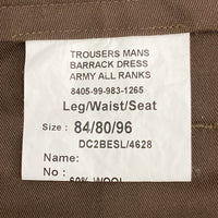イギリス軍 TROUSERS MANS BARRACK DRESS No.2 ドレスパンツ ブラウン size84/80/96 瑞穂店