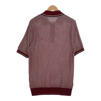 FRED PERRY フレッドぺリー アクリル コットン ニットポロシャツ ボルドー Size 42 福生店