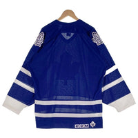 CCM シーシーエム Tronto Maple Leafs NHL トロント メープル リーフス 七分丈 ラグランスリーブ ホッケーシャツ ブルー ホワイト Size L 福生店