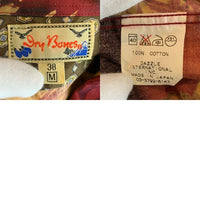 Dry Bones ドライボーンズ オープンカラー コットンシャツ ブラック レッド 花 和柄 Size M 福生店