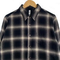 glamb グラム スタンリーロングチェックシャツ フランネル オンブレ ブラック GB15AT/SH09 Size 4 福生店