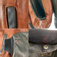 VANSON バンソン TJV USA製 レザー チームジャケット ブラウンxブラック size42 瑞穂店
