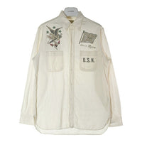 BUZZ RICKSONS バズリクソンズ U.S.N. JOLLY ROGERS シャンブレーシャツ ホワイト size15-15 1/2 瑞穂店