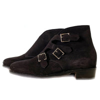 JOHN LOBB ジョンロブ WILLOW SUEDE WOMEN モンクストラップ スウェードブーツ ブラック Size 4E (22.5cm) 福生店