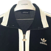adidas アディダス 半袖 ジップアップ ブラック size- 瑞穂店
