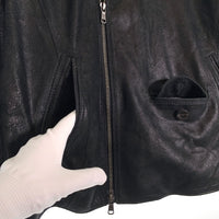 International Gallery BEAMS インターナショナルギャラリービームス PER BACCO ゴートレザー ダブルライダースジャケット ブラック 11-18-2073-730 Size 46 福生店